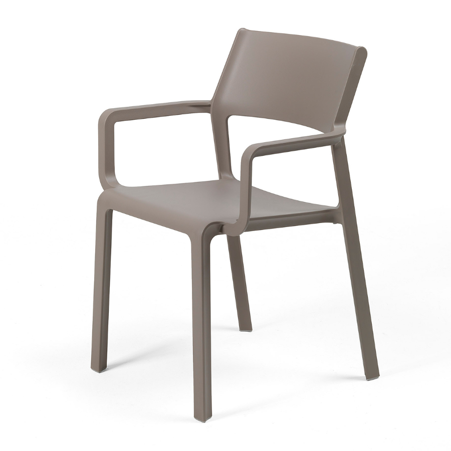 NARDI TRILL ARMCHAIR Taupe minimalista Műanyag kültéri szék