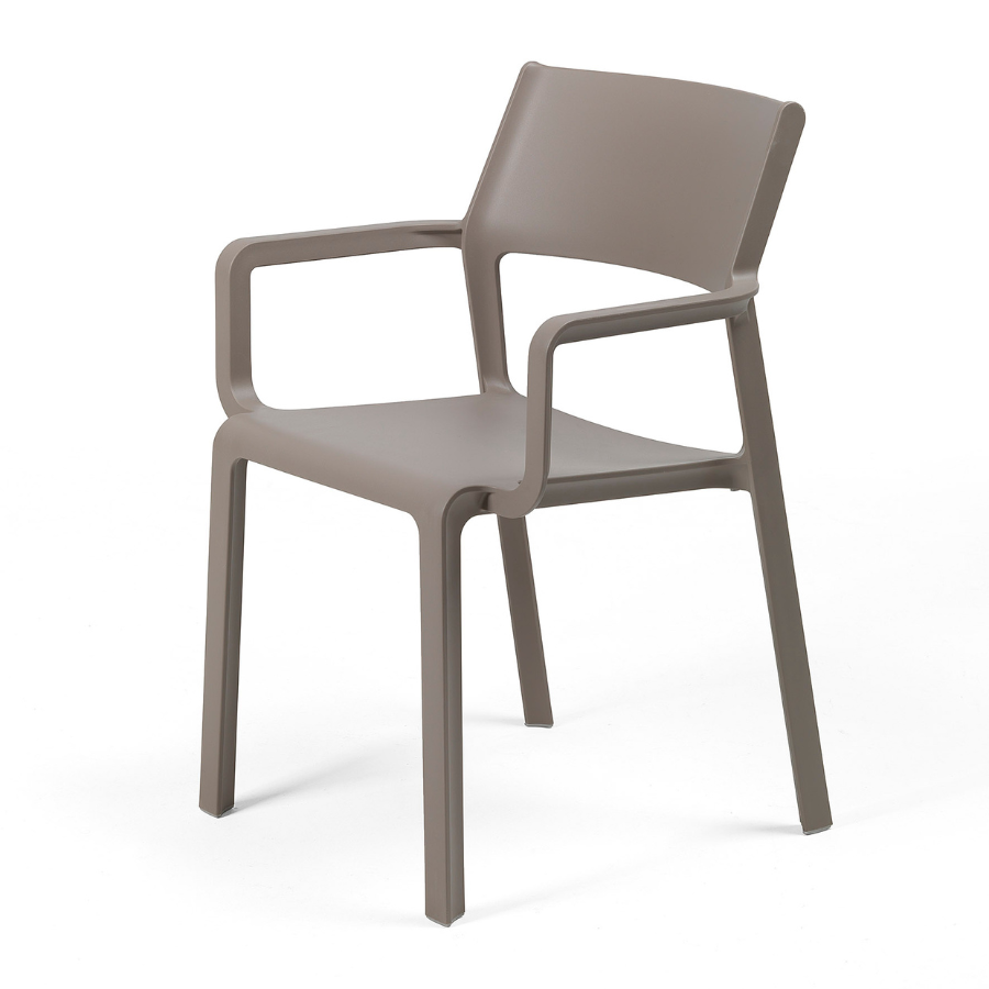 NARDI TRILL ARMCHAIR Taupe minimalista Műanyag kültéri szék