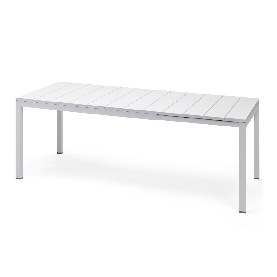 NARDI RIO 140-210 Fehér minimalista Kültéri komplett asztal