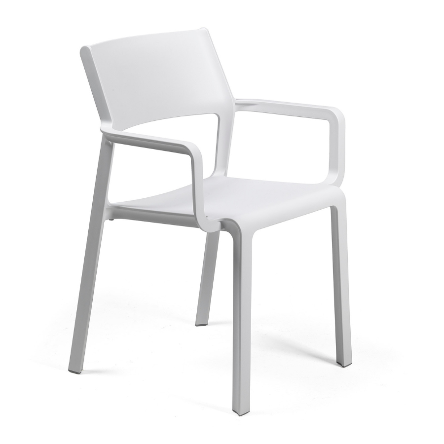 NARDI TRILL ARMCHAIR Fehér minimalista Műanyag kültéri szék