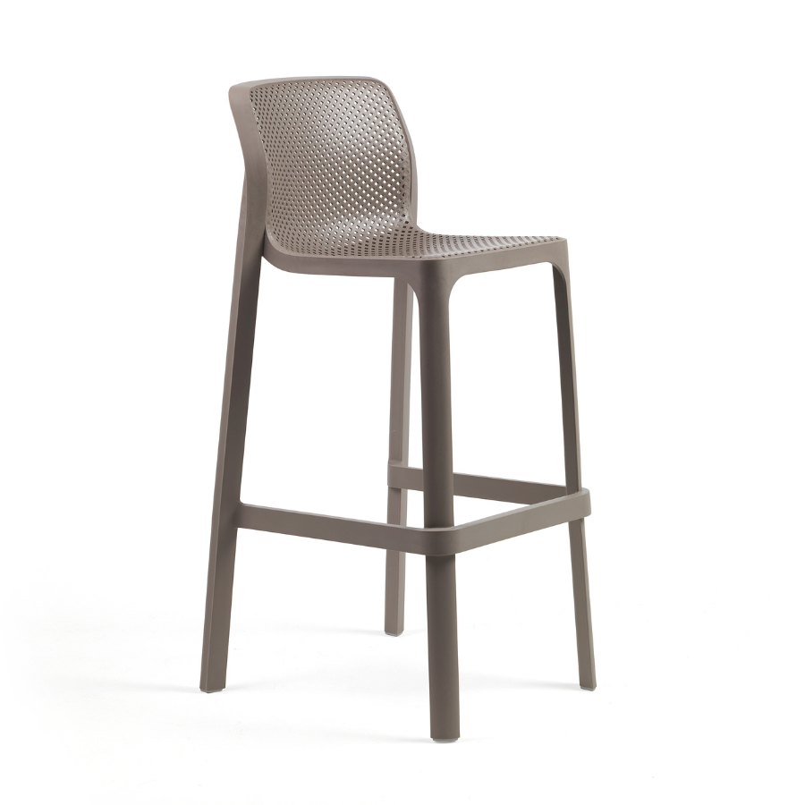 NARDI NET STOOL Taupe modern Műanyag kültéri bárszék
