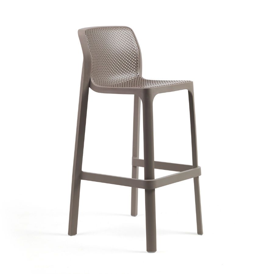 NARDI NET STOOL Taupe modern Műanyag kültéri bárszék