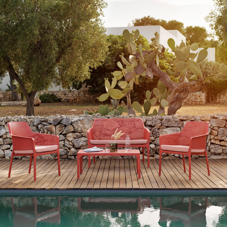 NARDI NET BENCH Piros modern Kültéri pad