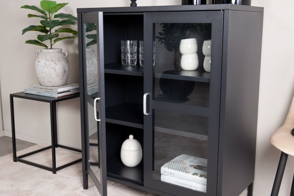VD CAROL Fekete modern, elegáns Konzolasztal