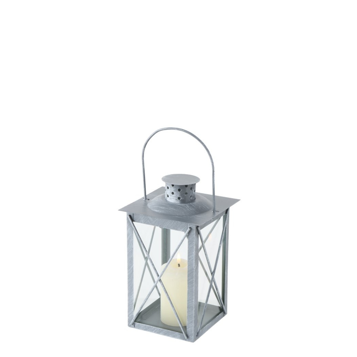 B CANDLE Lámpás 20cm Ezüst design Beltéri dekor