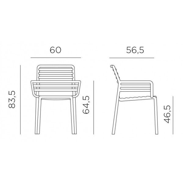 NARDI DOGA Szürke design Műanyag kültéri szék