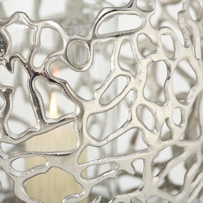 B FRIDA CANDLE HOLDER Ezüst design Asztali dekoráció