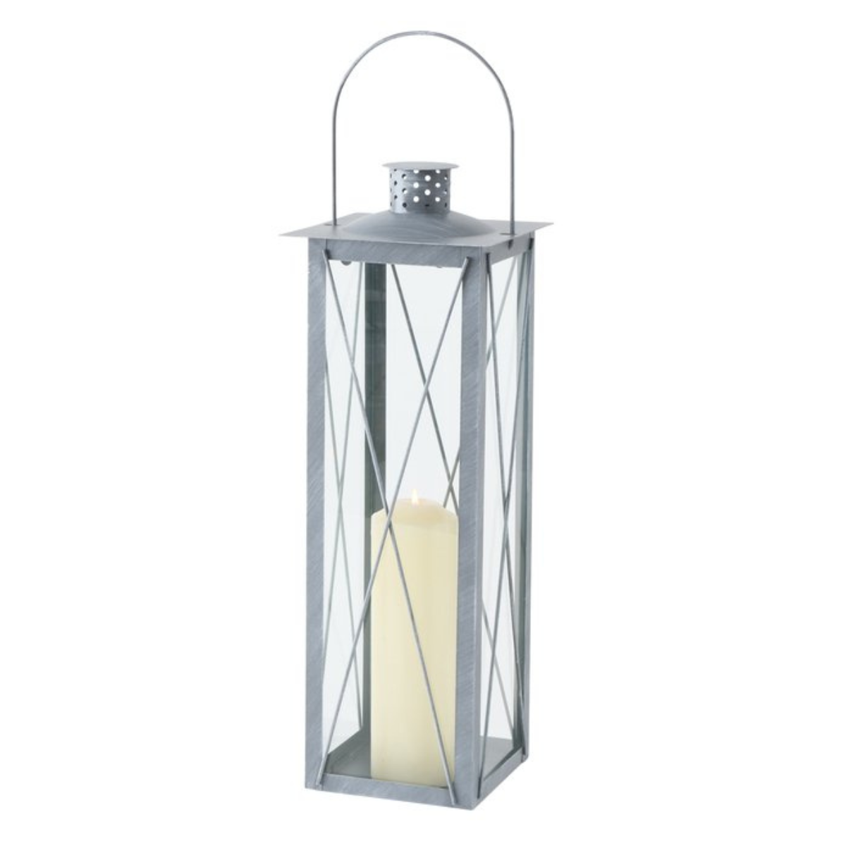 B CANDLE Lámpás 50cm Ezüst design Beltéri dekor