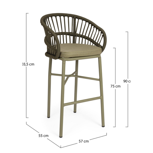 BT LASVEGAS Oliva design Polirattan kültéri bárszék