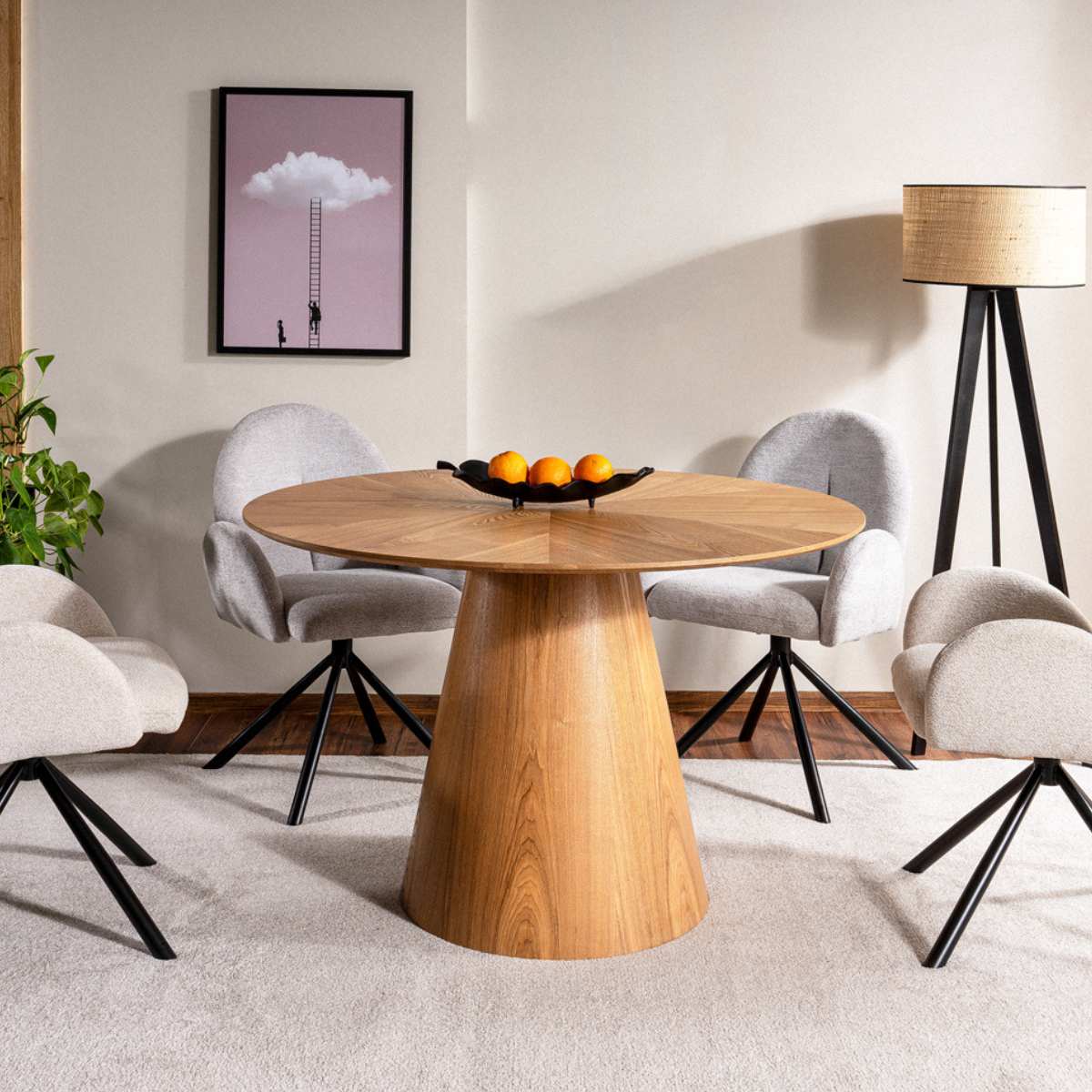 SI ANGELICA 120 cm Barna design Étkezőasztal