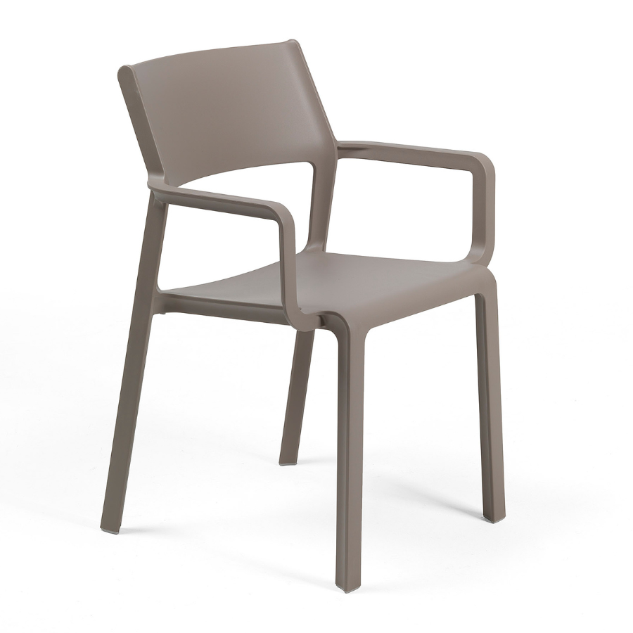 NARDI TRILL ARMCHAIR Taupe minimalista Műanyag kültéri szék