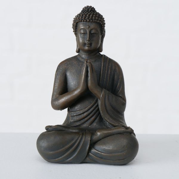 B BUDDHA FIGURINE 3 Fekete design Asztali dekoráció