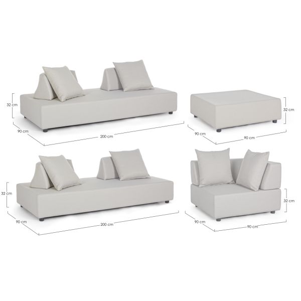 BT PEPPER Bézs modern Kültéri lounge szett