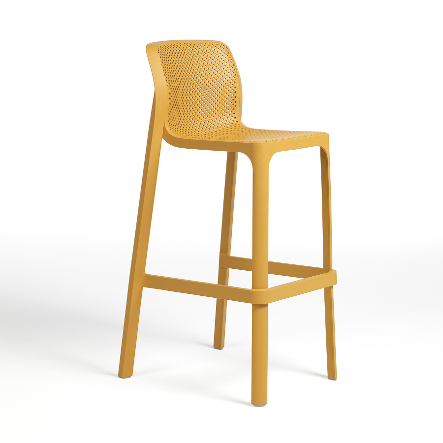 NARDI NET STOOL Sárga modern Műanyag kültéri bárszék