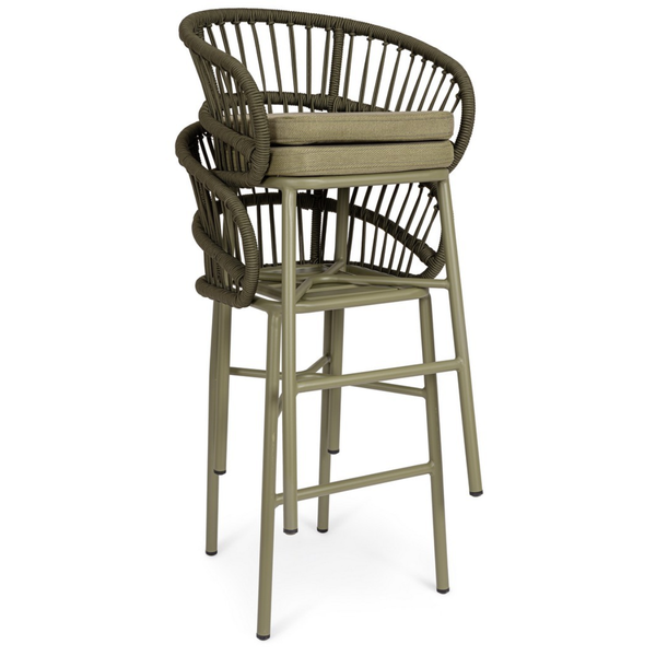 BT LASVEGAS Oliva design Polirattan kültéri bárszék