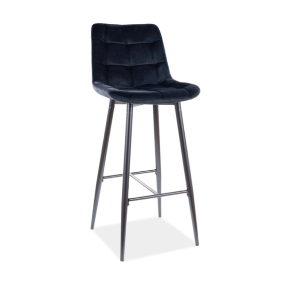 SI NONI  Fekete design Kárpitos beltéri bárszék