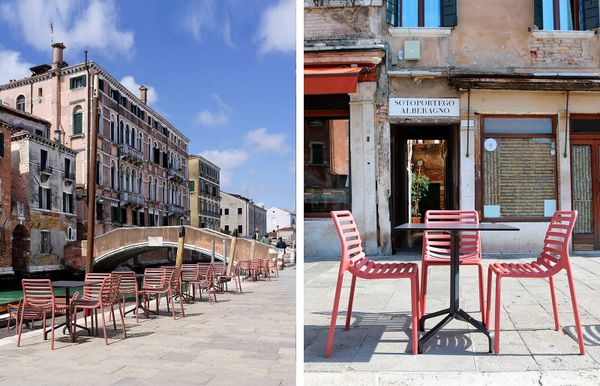 NARDI DOGA BISTROT Bézs modern Műanyag kültéri szék