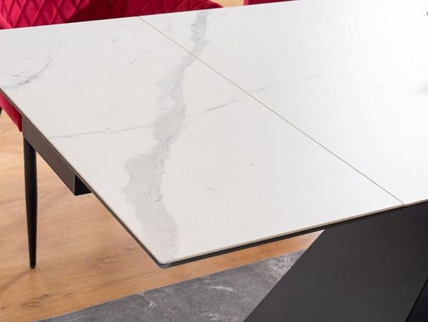 SI WEST III Fehér modern Bővíthető étkezőasztal