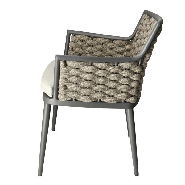 DL TIGER Szürke modern Fém kültéri szék