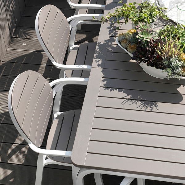 NARDI ALLORO 210-280 EXT Fehér, Taupe modern Étkezőasztal
