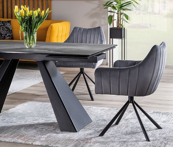 SI ALDO II Fekete design Bővíthető étkezőasztal