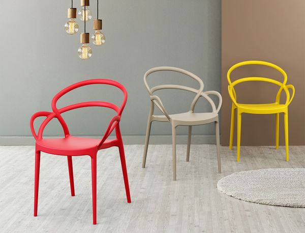 ST MILA Sárga design Műanyag kültéri szék