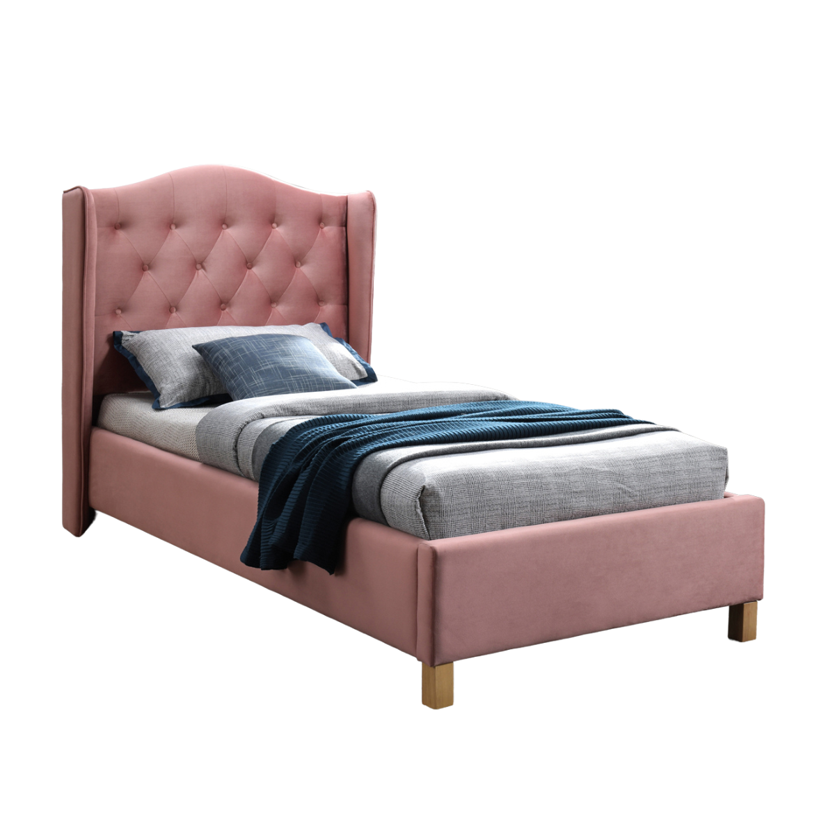 SI NOVA 90X200 Rózsaszín design Kárpitos ágy