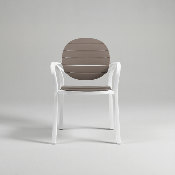 NARDI PALMA Fehér, Taupe modern Műanyag kültéri szék