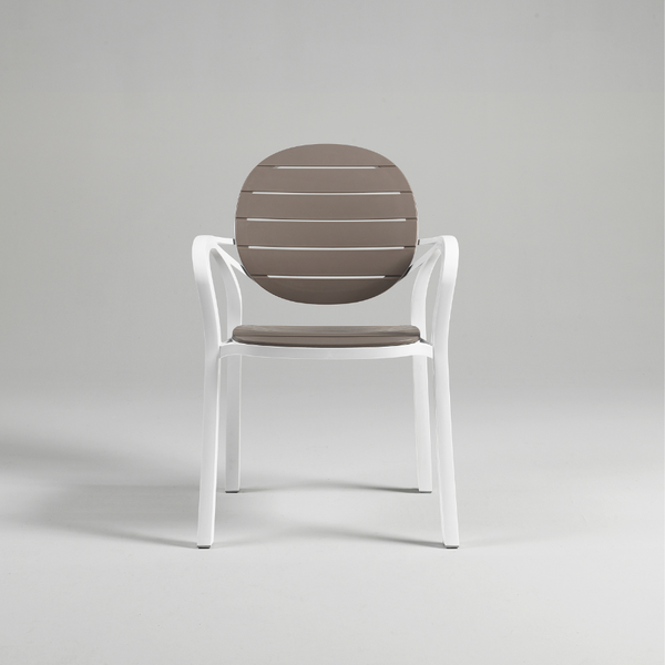 NARDI PALMA Fehér, Taupe modern Műanyag kültéri szék