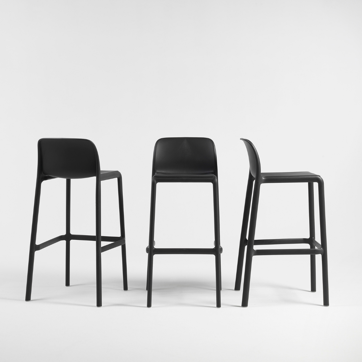 NARDI FARO Antracit design Műanyag kültéri bárszék