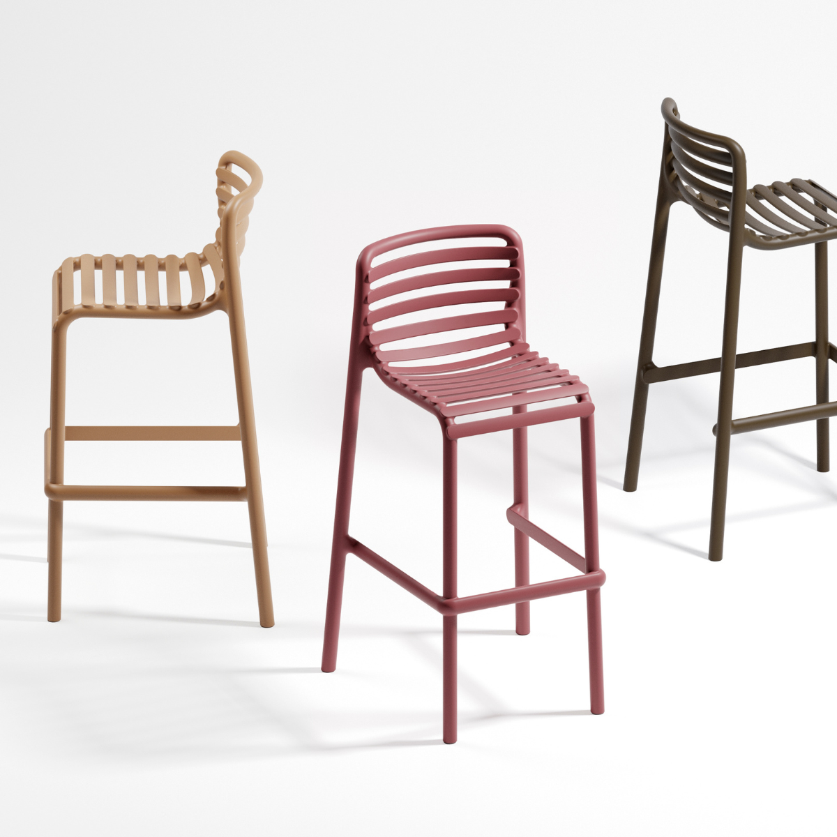 NARDI DOGA STOOL Bézs modern Műanyag kültéri bárszék