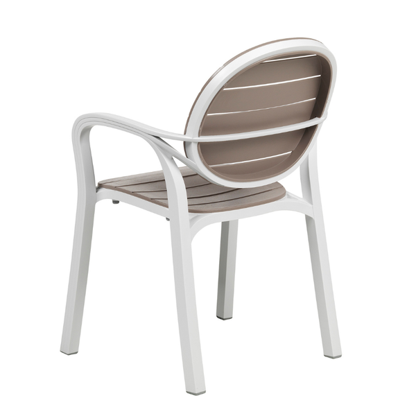 NARDI PALMA Fehér, Taupe modern Műanyag kültéri szék