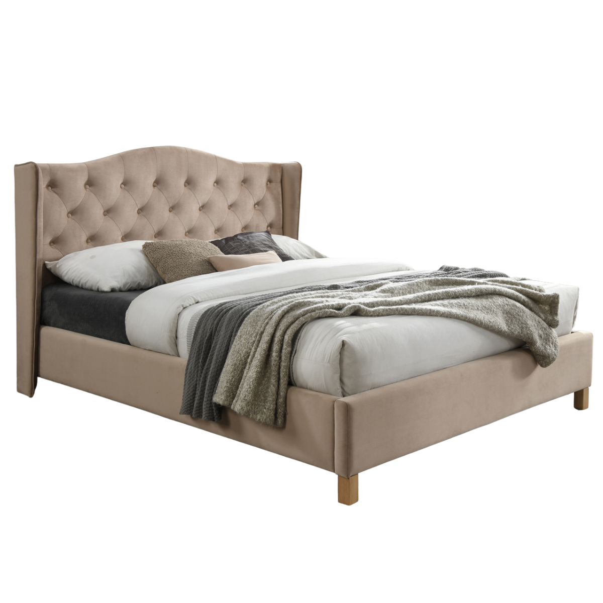 SI NOVA 160X200 Bézs design Kárpitos ágy