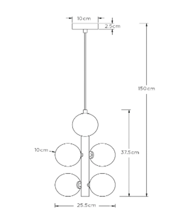 LC TYRA Fekete design Beltéri függő lámpa