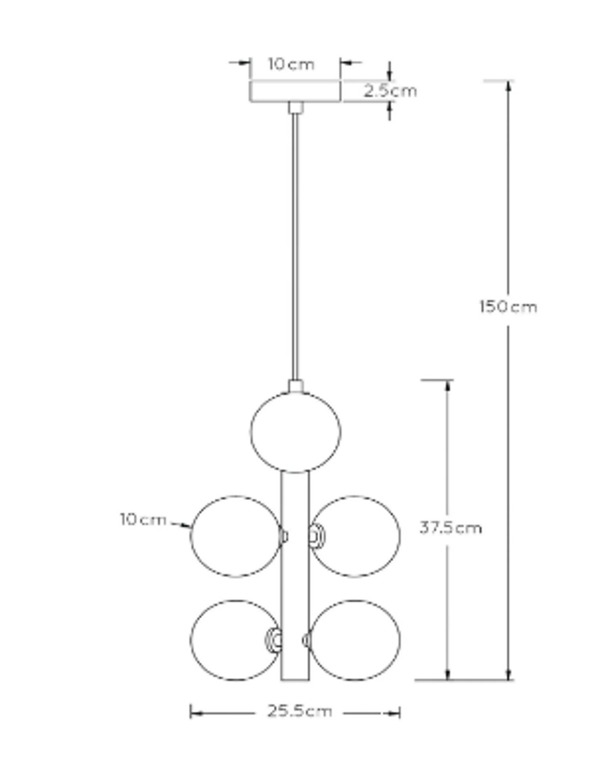 LC TYRA Fekete design Beltéri függő lámpa