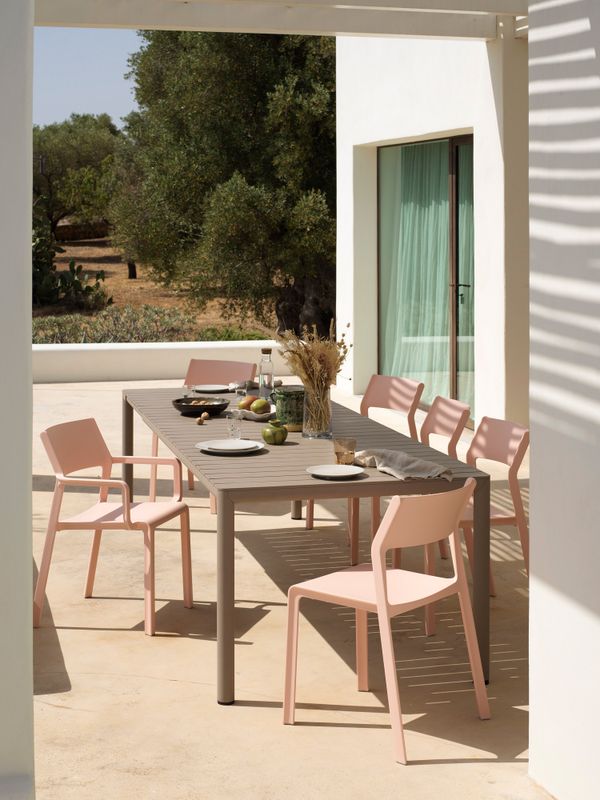 NARDI TEVERE 210 EXT Taupe minimalista Kültéri komplett asztal