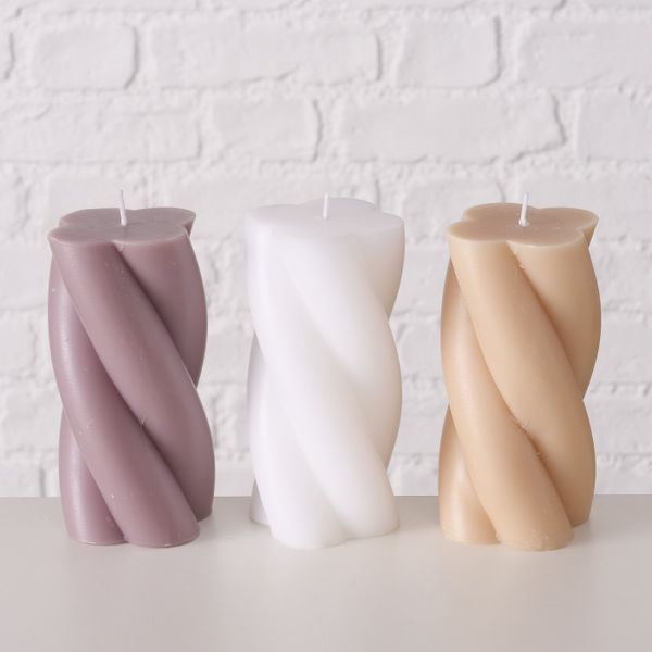B TWISTER CANDLE SZETT Több színben modern Asztali dekoráció