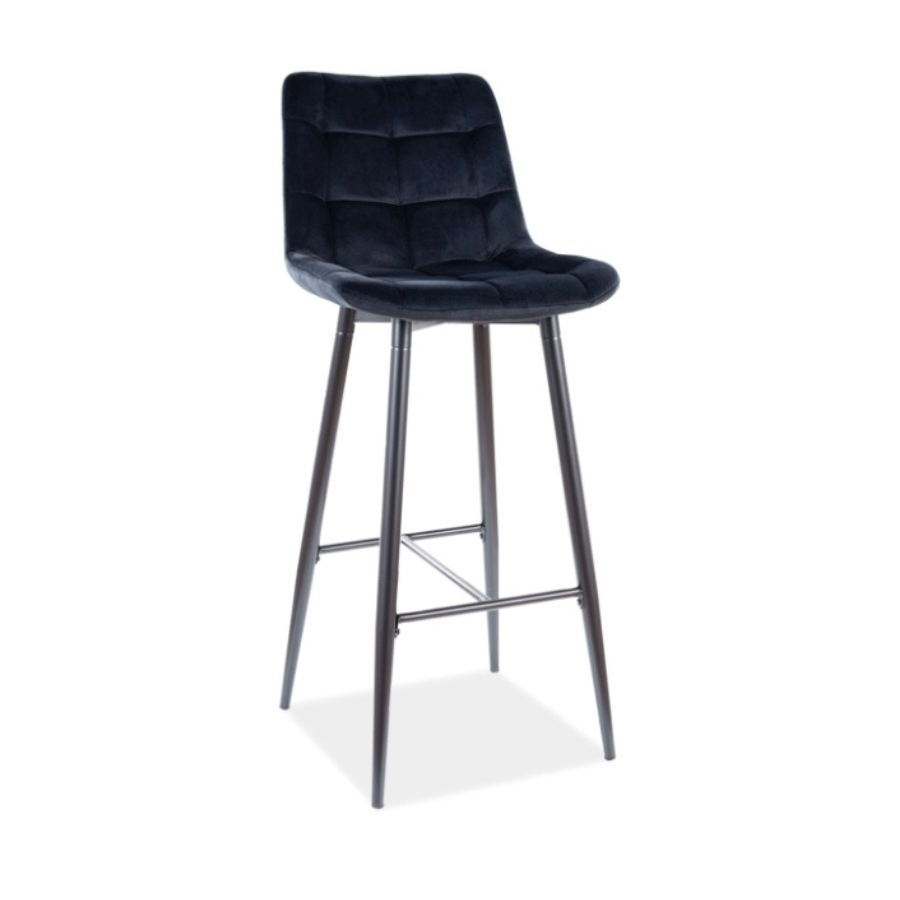 SI NONI  Fekete design Kárpitos beltéri bárszék