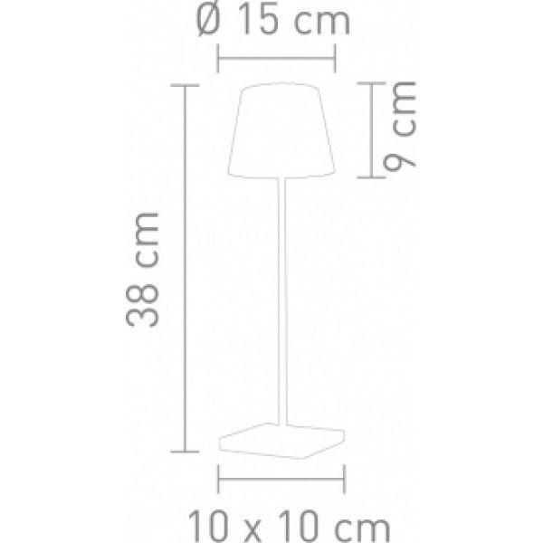 OS BELL Fekete minimalista Kültéri asztali lámpa