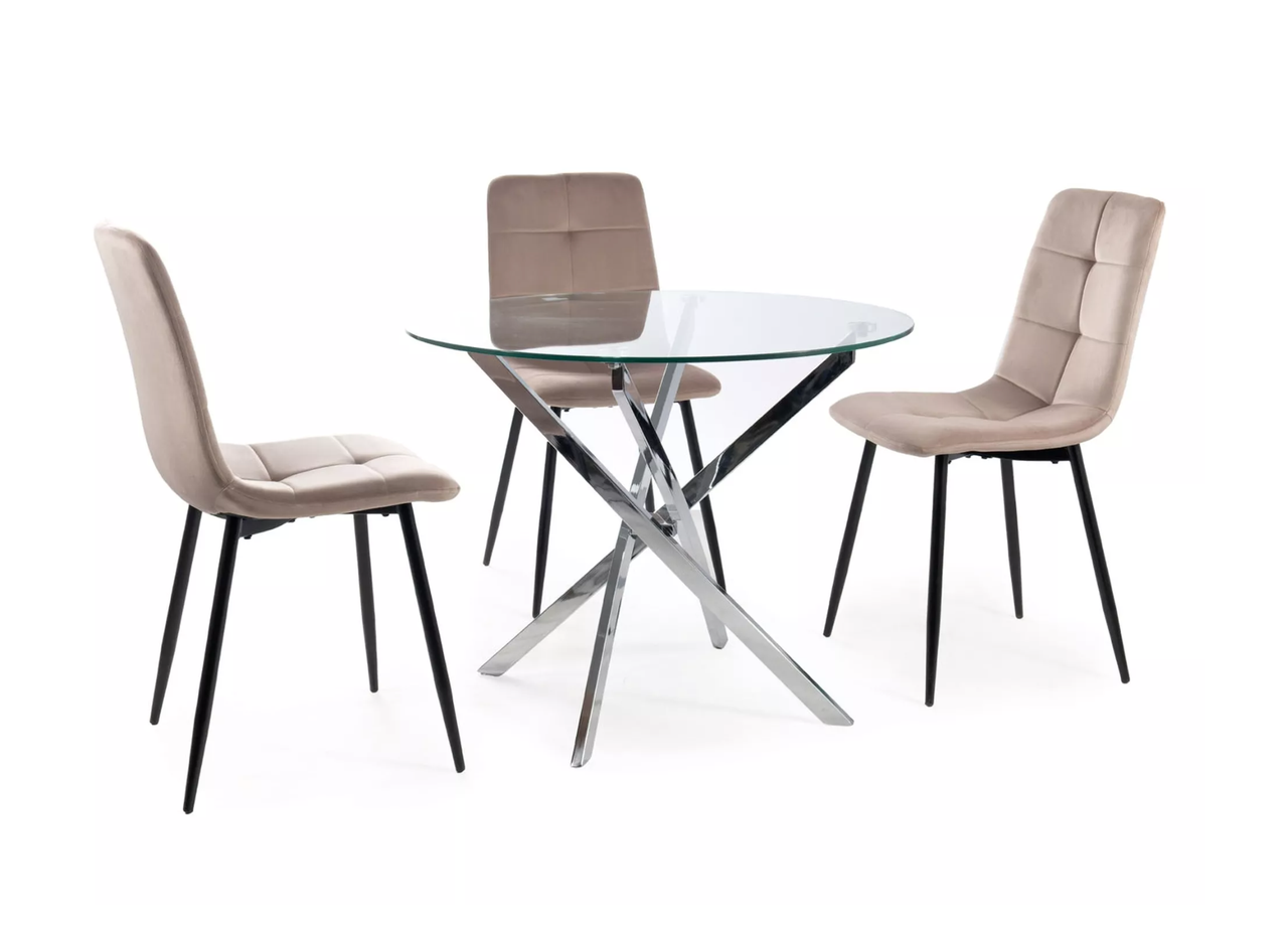 SI GISA 90 Ezüst modern Beltéri komplett asztal