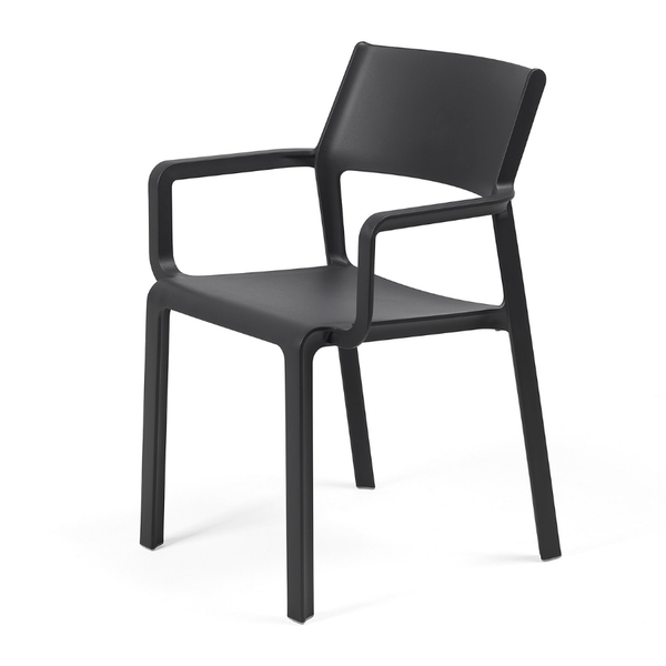 NARDI TRILL ARMCHAIR Fekete minimalista Műanyag kültéri szék