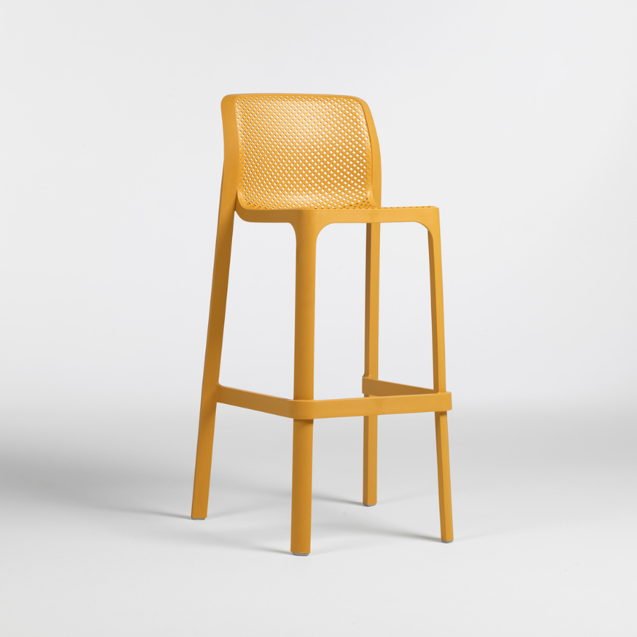 NARDI NET STOOL Sárga modern Műanyag kültéri bárszék