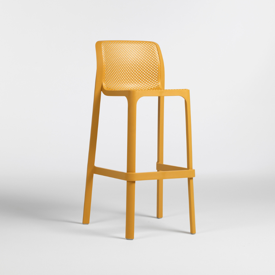 NARDI NET STOOL Sárga modern Műanyag kültéri bárszék