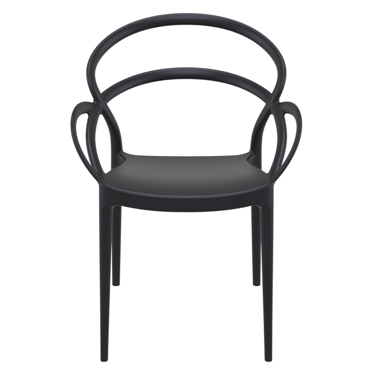 ST MILA Fekete design Műanyag kültéri szék