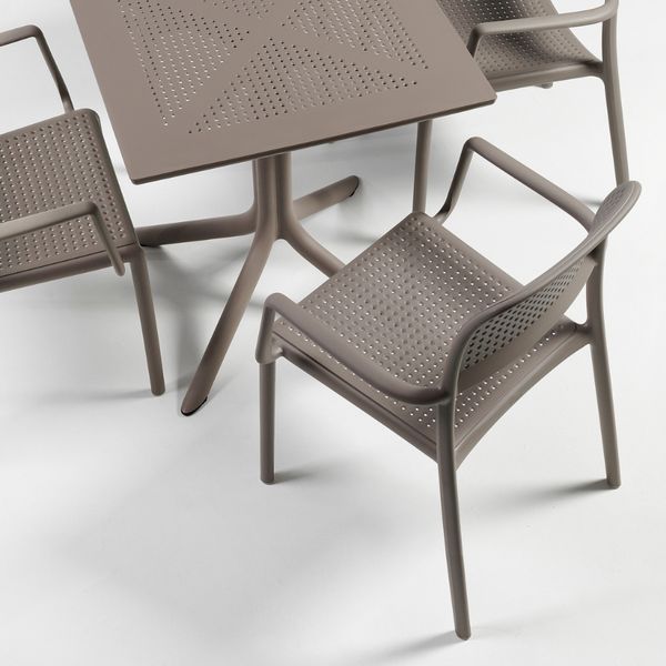 NARDI CLIP 70 Taupe modern Kültéri komplett asztal
