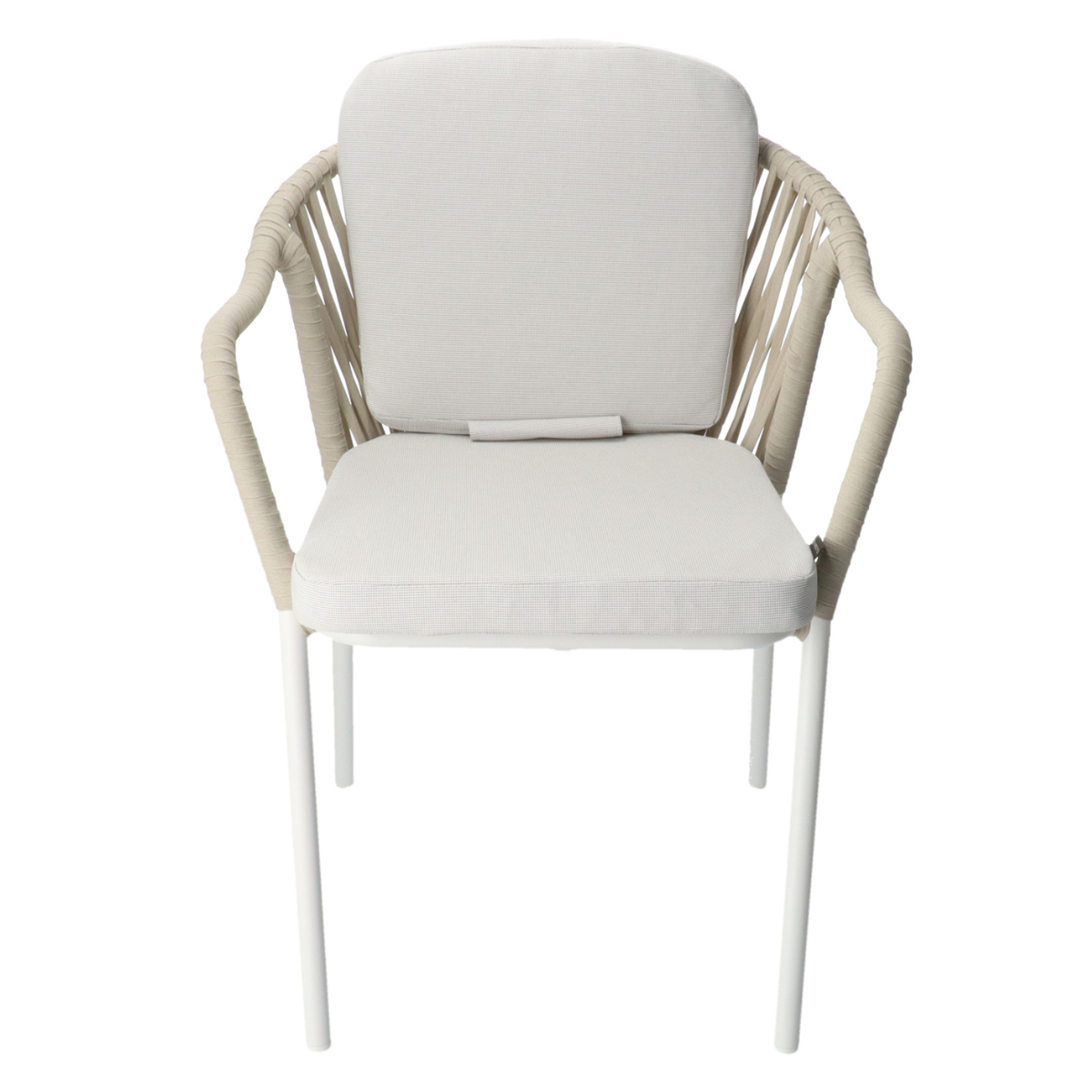 DL ARON Fehér design Polirattan kültéri szék