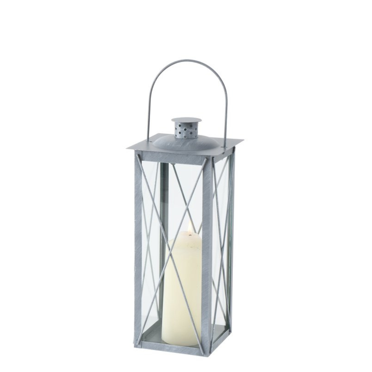 B CANDLE Lámpás 36cm Ezüst design Beltéri dekor