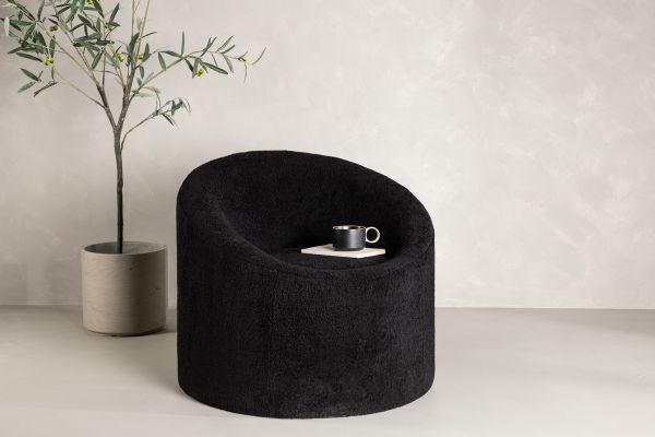 VD WALLY Fekete design, modern Kárpitos beltéri fotel