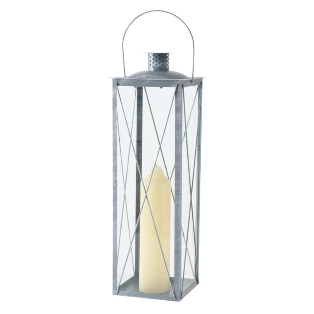 B CANDLE Lámpás 70cm Ezüst design Beltéri dekor