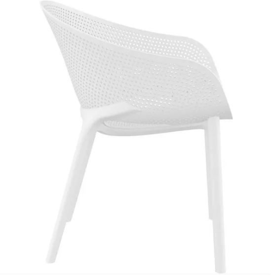 ST RAIN PRO Fehér minimalista Műanyag kültéri szék